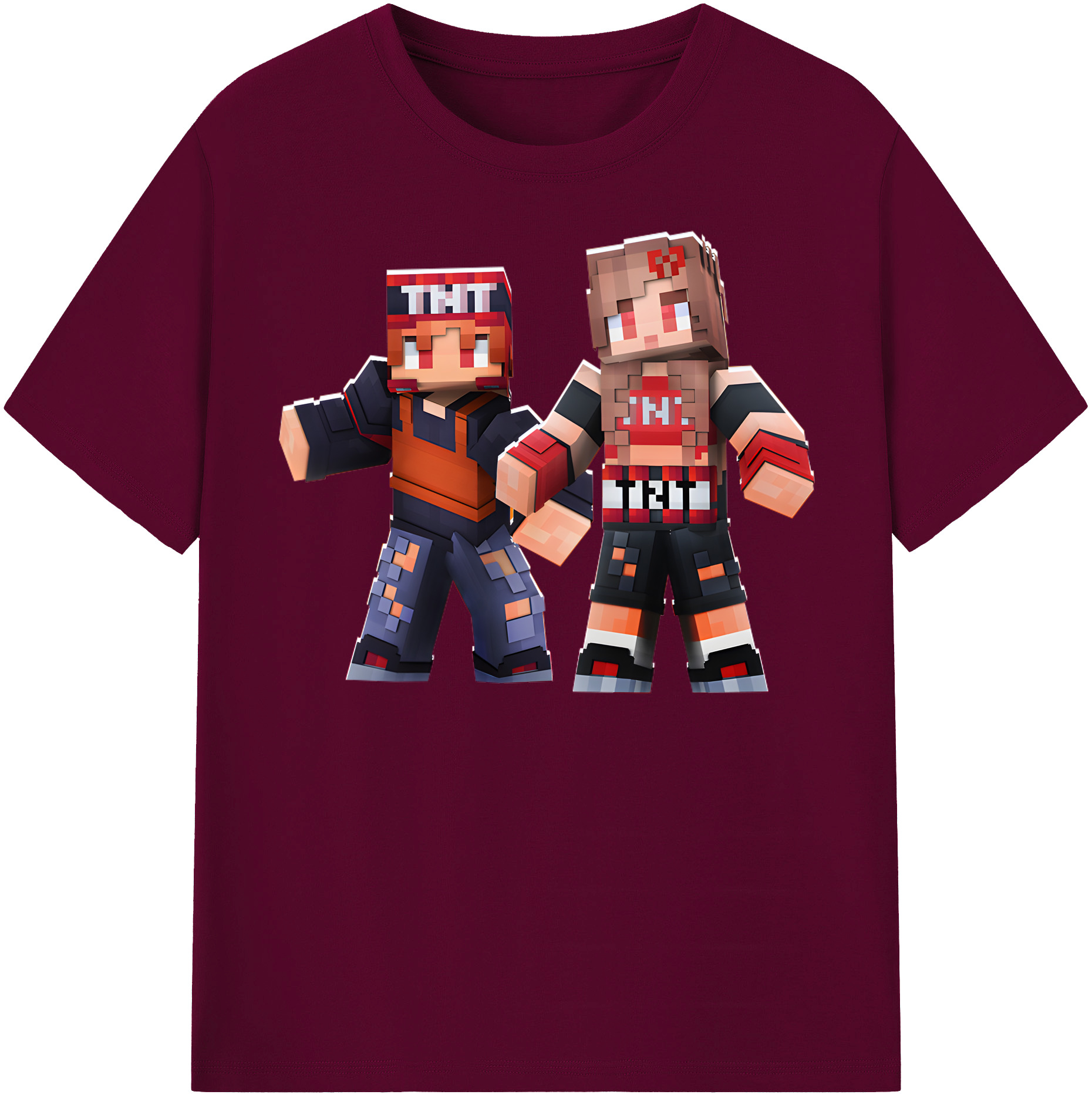 （画像用） マインクラフト ブロックの世界 Minecraft MC Block world レディースカジュアルプリントTシャツ（綿100％）